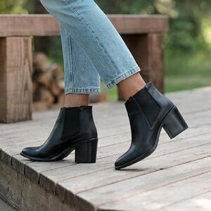 New Nisolo Waterproof Leather Commuter Chelsea Rain Boots w/ Rubber Sole